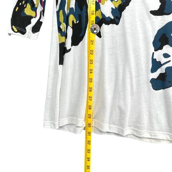 Adrienne Vittadini Abstract Butterfly Print Tunic Top Long Sleeve Womens Large - Picture 8 of 9